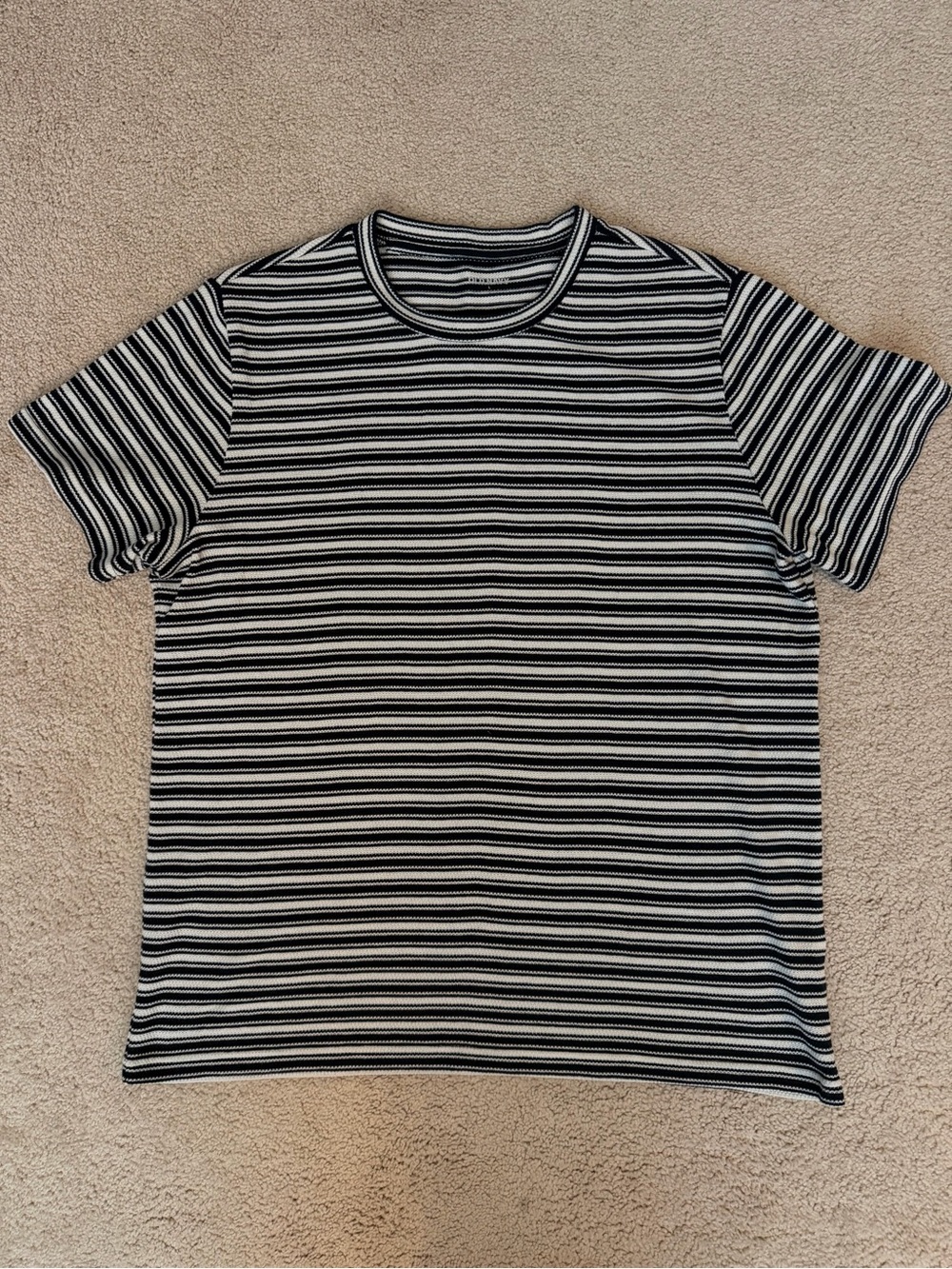 Men's Navy & White Striped Short-Sleeve Knit Shirt